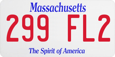 MA license plate 299FL2