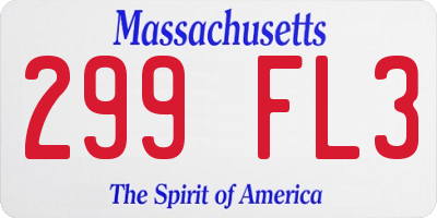 MA license plate 299FL3