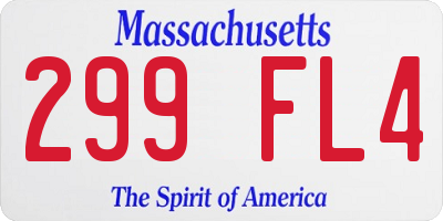 MA license plate 299FL4