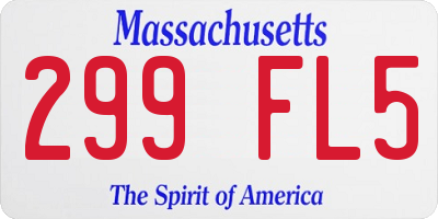 MA license plate 299FL5