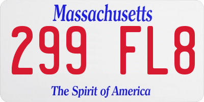 MA license plate 299FL8