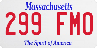 MA license plate 299FM0