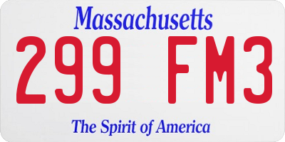 MA license plate 299FM3