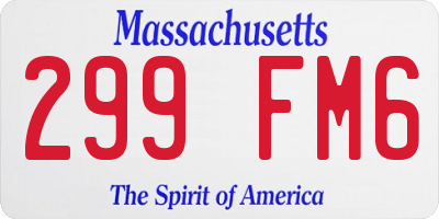 MA license plate 299FM6
