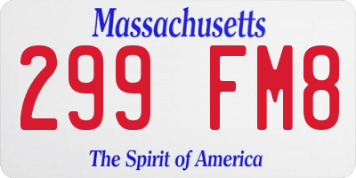 MA license plate 299FM8