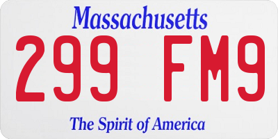 MA license plate 299FM9