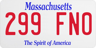 MA license plate 299FN0