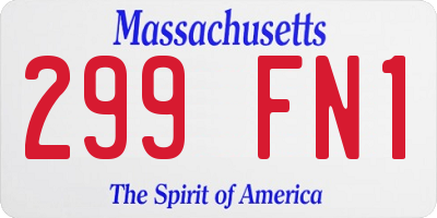 MA license plate 299FN1