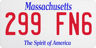 MA license plate 299FN6