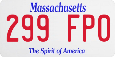 MA license plate 299FP0