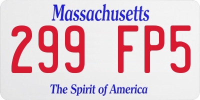 MA license plate 299FP5