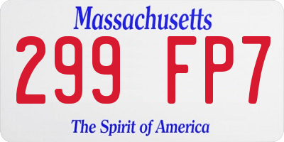 MA license plate 299FP7