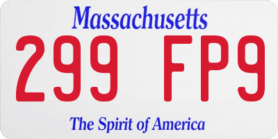 MA license plate 299FP9