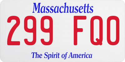 MA license plate 299FQ0