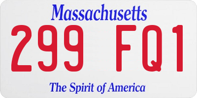 MA license plate 299FQ1