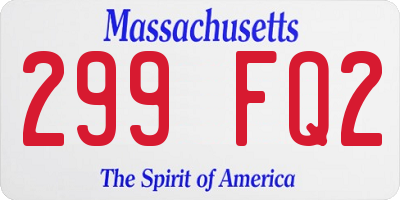 MA license plate 299FQ2