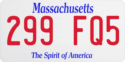 MA license plate 299FQ5