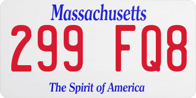 MA license plate 299FQ8