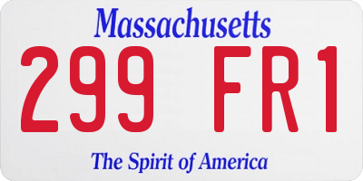 MA license plate 299FR1