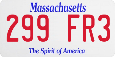 MA license plate 299FR3
