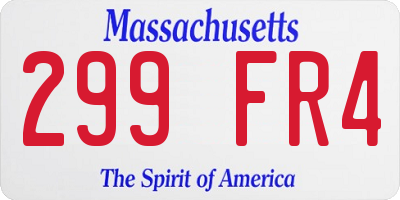 MA license plate 299FR4