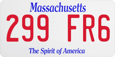 MA license plate 299FR6