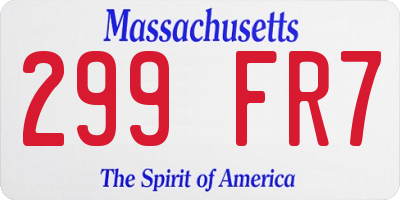 MA license plate 299FR7