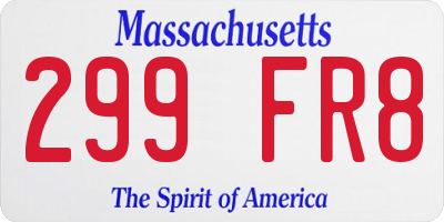 MA license plate 299FR8