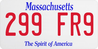 MA license plate 299FR9