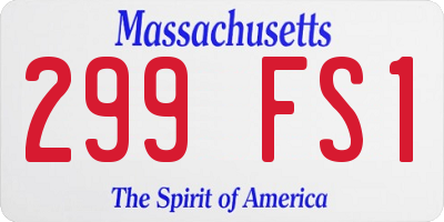 MA license plate 299FS1