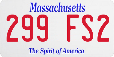 MA license plate 299FS2