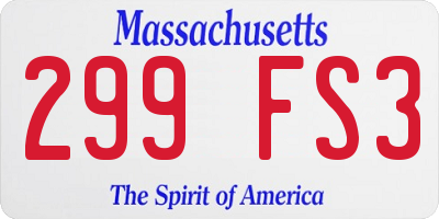 MA license plate 299FS3