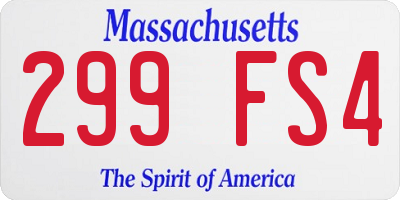 MA license plate 299FS4