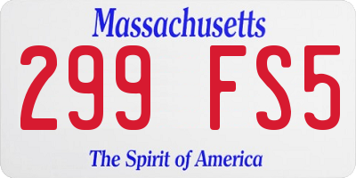 MA license plate 299FS5