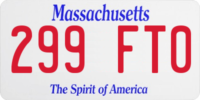 MA license plate 299FT0