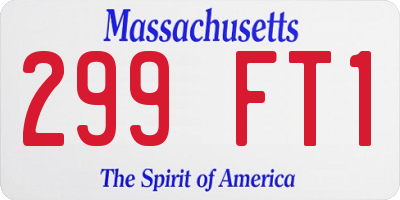 MA license plate 299FT1