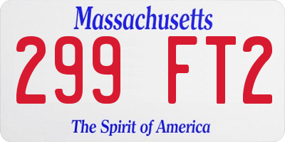MA license plate 299FT2