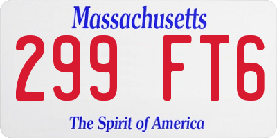 MA license plate 299FT6