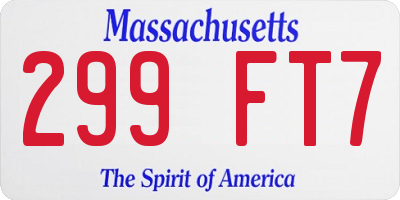 MA license plate 299FT7