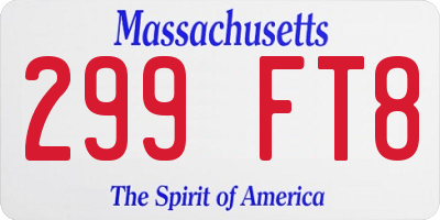MA license plate 299FT8