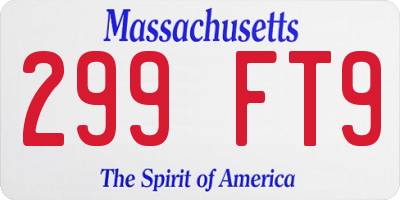 MA license plate 299FT9