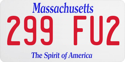 MA license plate 299FU2