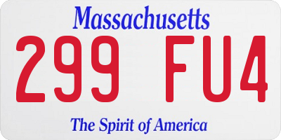 MA license plate 299FU4