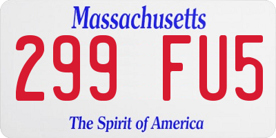 MA license plate 299FU5