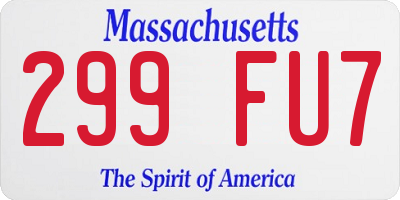 MA license plate 299FU7