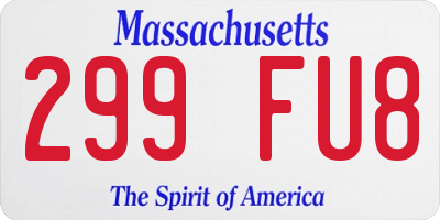 MA license plate 299FU8