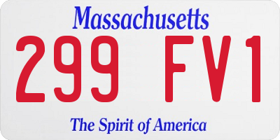 MA license plate 299FV1