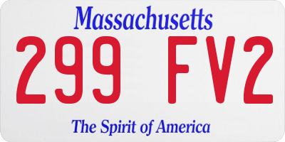 MA license plate 299FV2