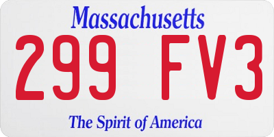 MA license plate 299FV3