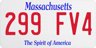 MA license plate 299FV4